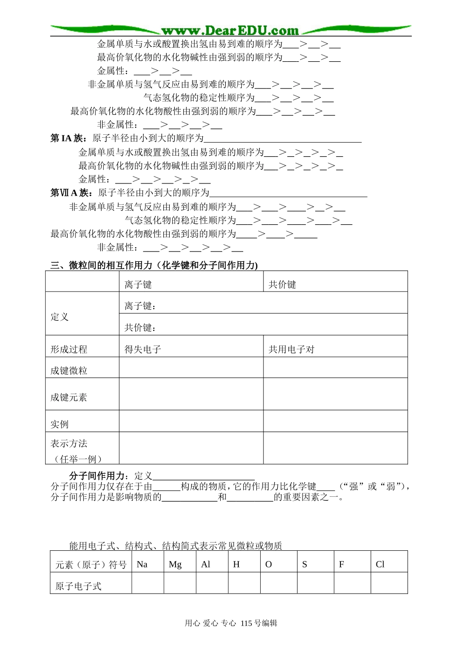 专题1揭示物质结构的奥秘练习_第3页