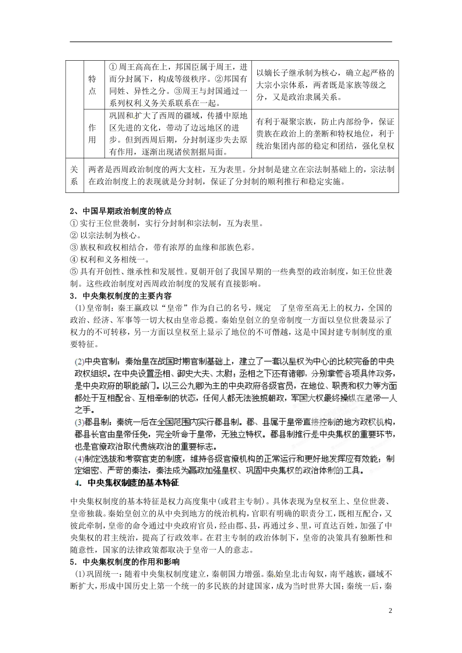 2013年高考历史二轮复习 精品资料专题01 中国古代的政治制度教学案（教师版）_第2页