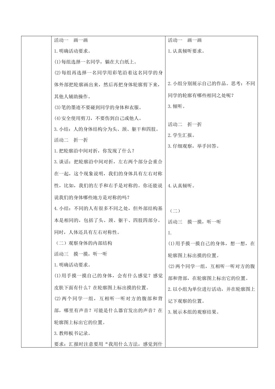 二年级科学下册 我们自己教案 教科版-教科版小学二年级下册自然科学教案_第2页