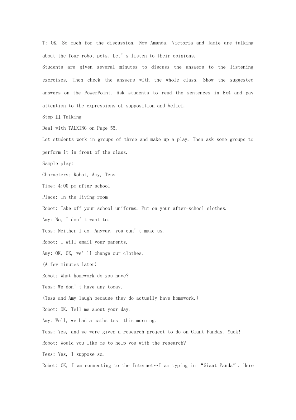 云南省陇川县第一中学高中英语 Unit 2 Robots语言技巧2教案 新人教版选修7_第3页