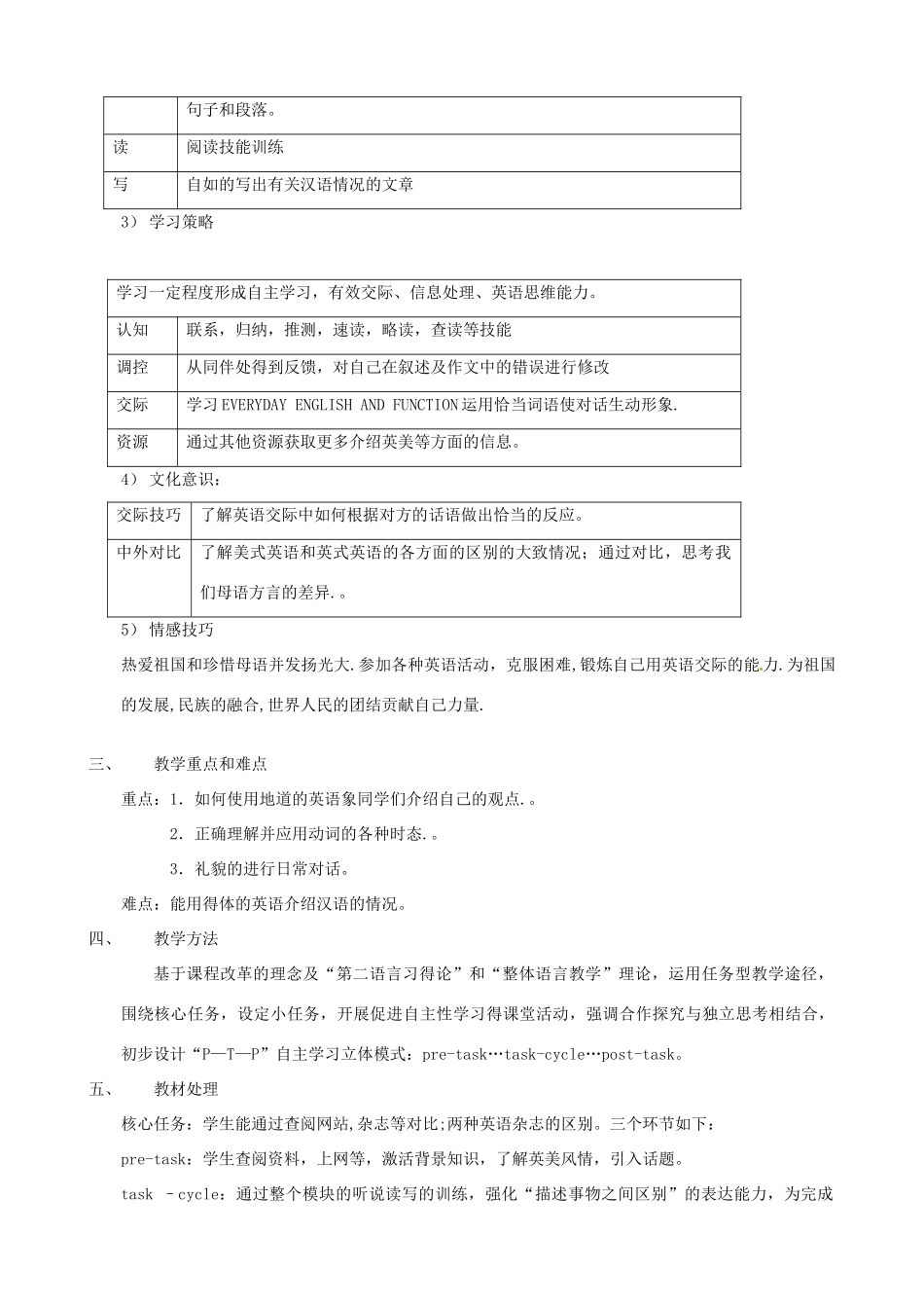 2014年秋高中英语 Module 1 British and American English教案 外研版必修5_第2页