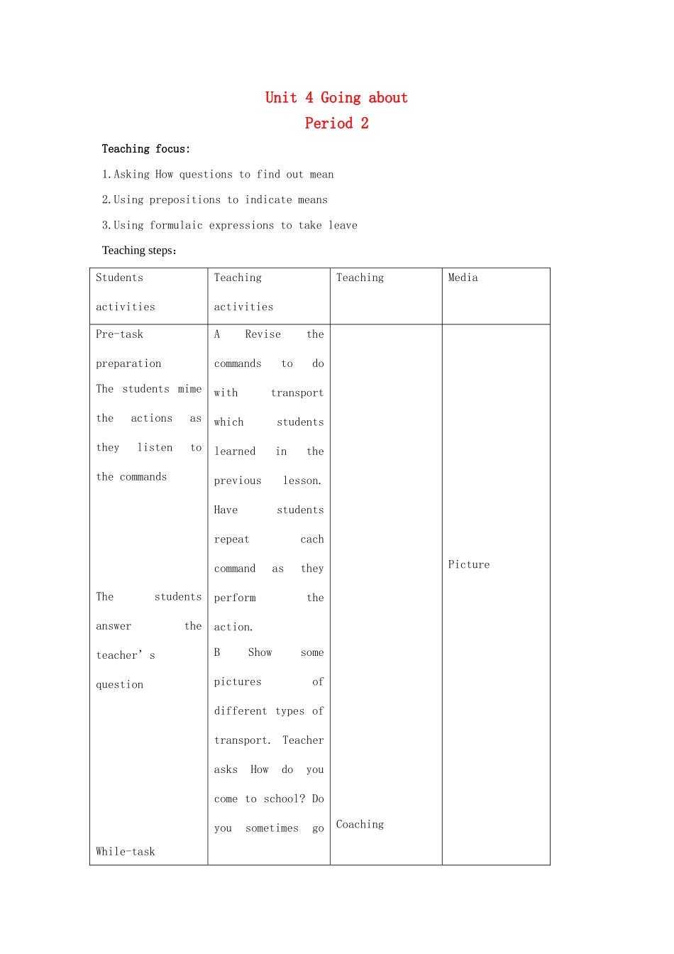 二年级英语上册 Unit 4 Going about（period2）教案 沪教牛津版-沪教牛津版小学二年级上册英语教案_第1页