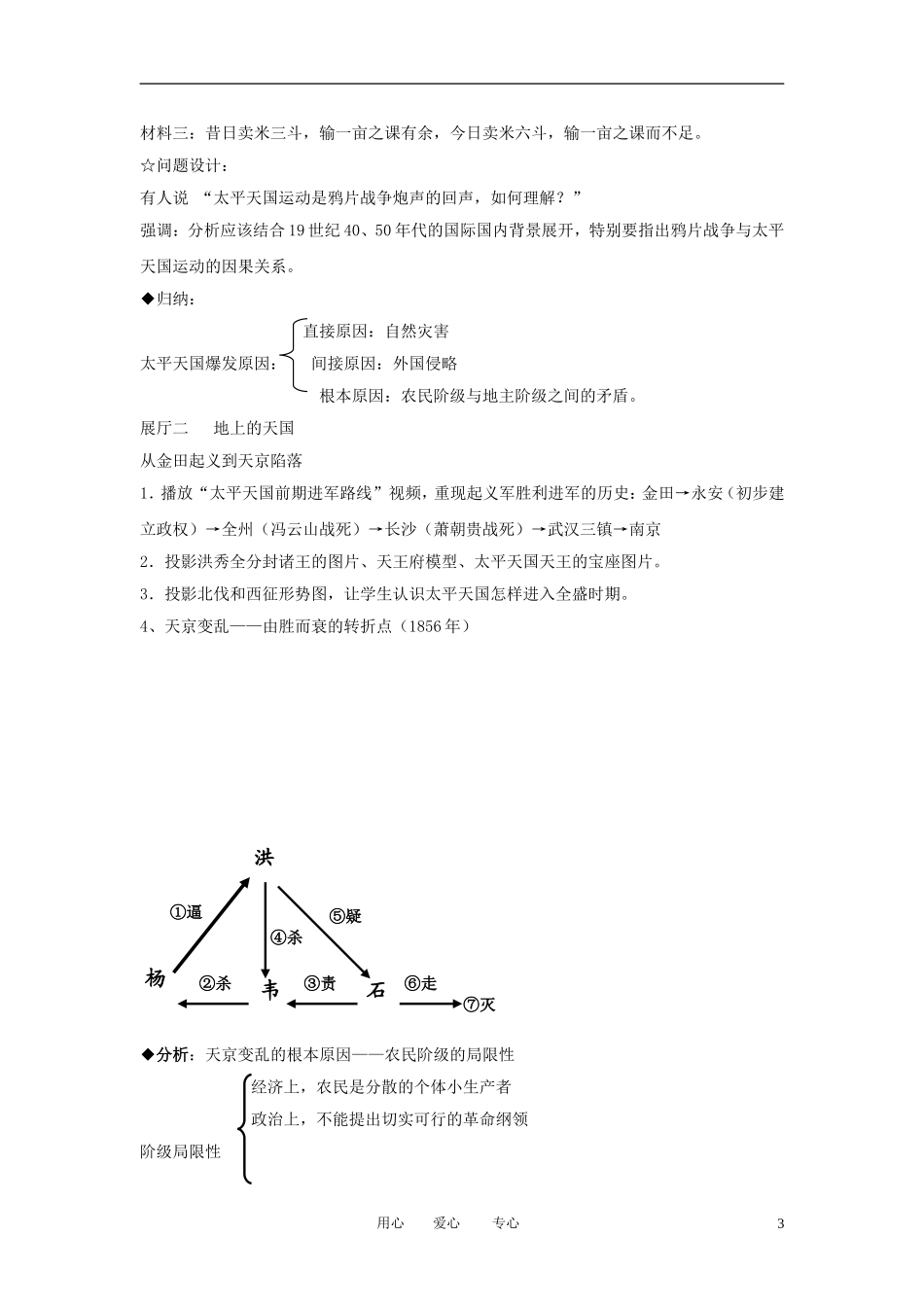 2012高中历史 第11课 太平天国运动精品教案 新人教版必修1_第3页