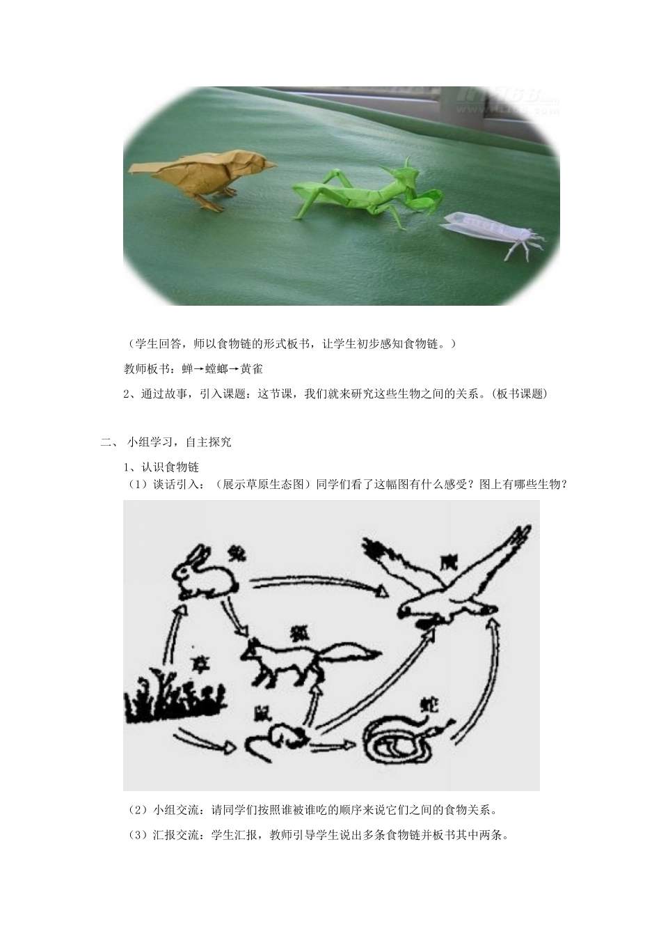 六年级科学上册 密切联系的生物界评优课教案 青岛版-青岛版小学六年级上册自然科学教案_第2页