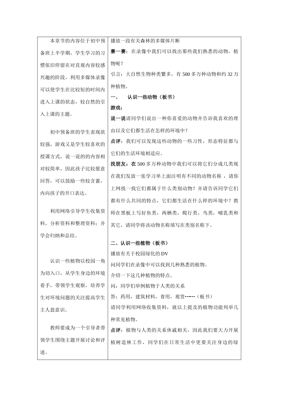 六年级科学上册 第2章 生物的世界 2.2 生物的多样性 认识一些动植物教案设计 牛津上海版-牛津上海版小学六年级上册自然科学教案_第2页