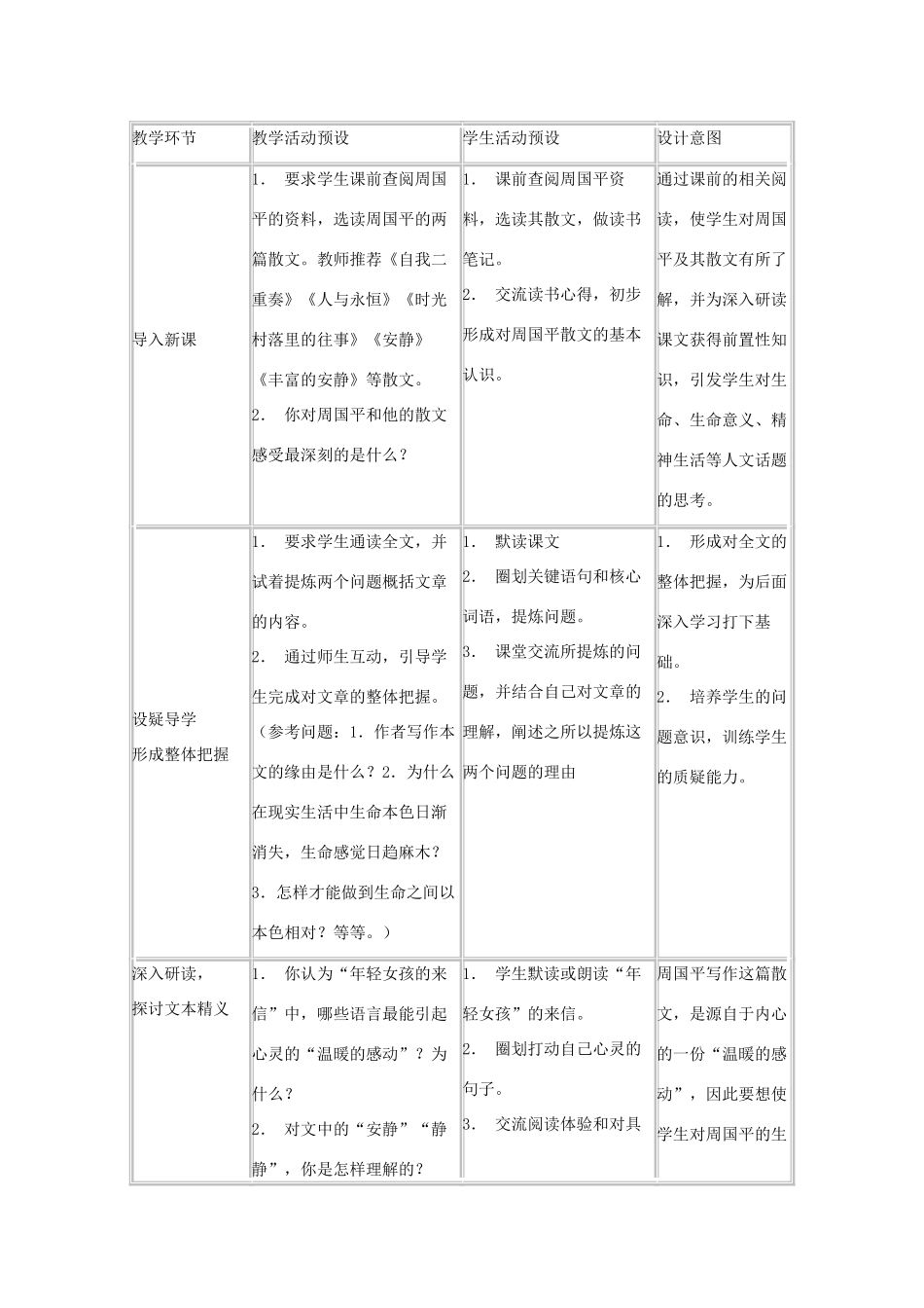 2011年高中语文 1.3《生命本来没有名字》教案 沪教版必修1_第2页