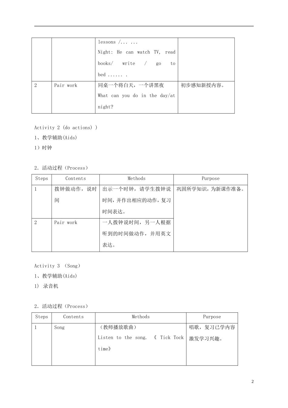 二年级英语下册 unit8 Lesson5教案 沪教牛津版_第2页