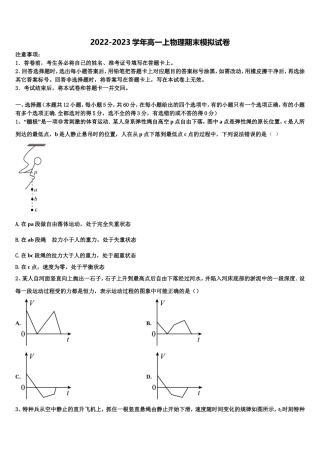2022-2023学年陕西省煤炭建设公司第一中学物理高一上期末达标检测试题含解析