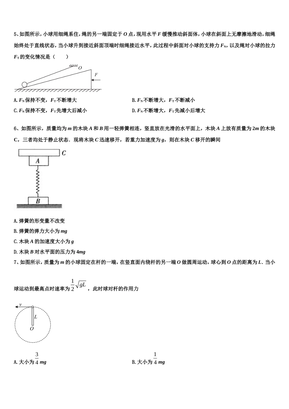 2022年河北省邯郸市魏县第五中学物理高一第一学期期末复习检测模拟试题含解析_第2页