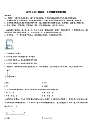 2022年北京市19中高一物理第一学期期末达标检测试题含解析