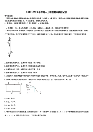 2022-2023学年上海市浦东新区建平中学物理高一第一学期期末质量检测试题含解析