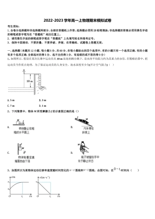 2022年北京四中物理高一上期末经典试题含解析