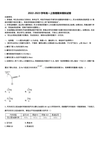2022年北京专家物理高一上期末质量跟踪监视试题含解析