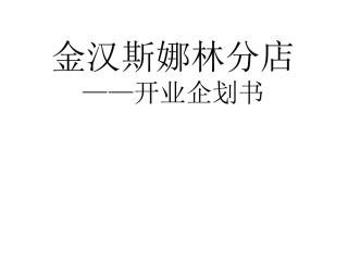 开业企划书课件