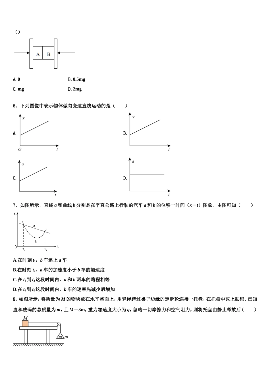 2022年湖南省邵阳市邵阳县第一中学物理高一上期末检测试题含解析_第2页