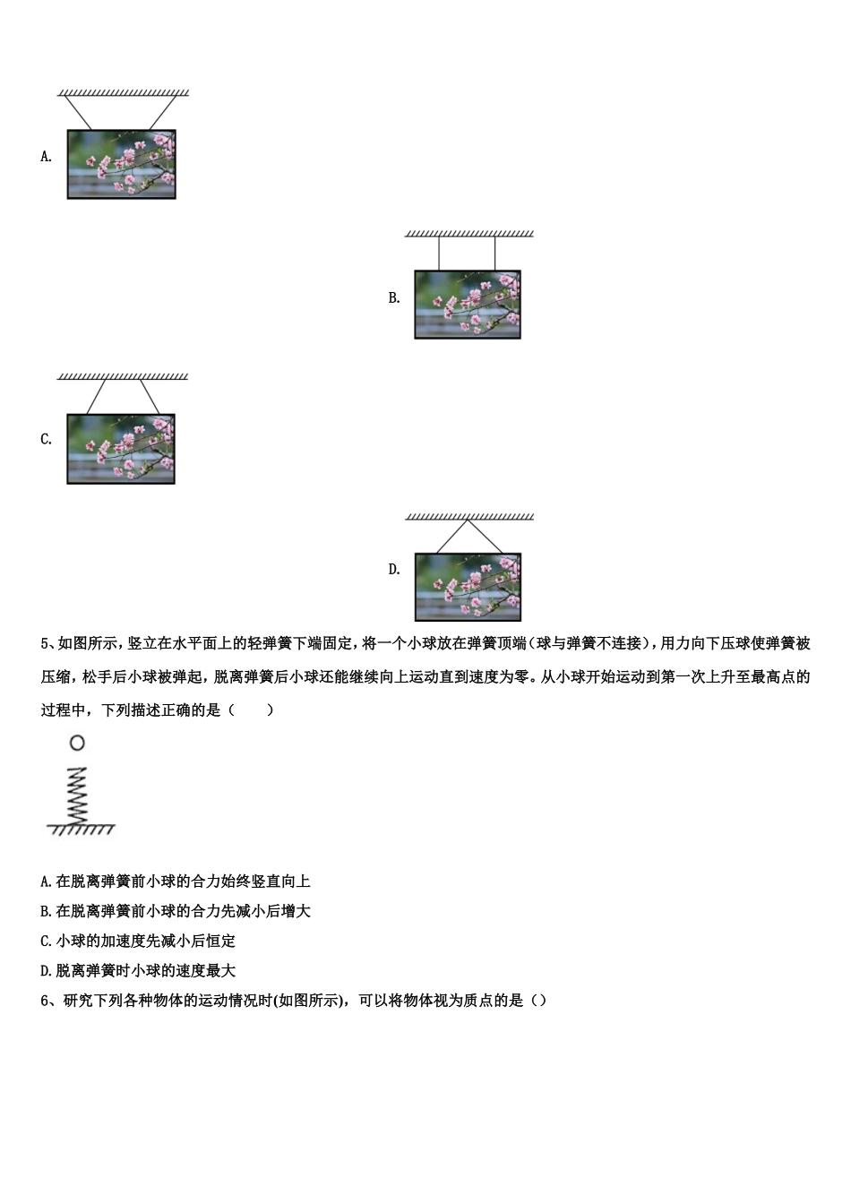 2022-2023学年山东省枣庄市八中东校区物理高一上期末教学质量检测模拟试题含解析_第2页