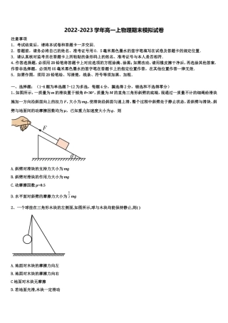 2022年天津市东丽区天津耀华滨海学校高一物理第一学期期末预测试题含解析