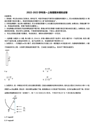 2022年天津耀华嘉诚国际中学物理高一第一学期期末质量跟踪监视模拟试题含解析