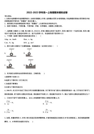 2022年黑龙江省大庆市重点初中物理高一上期末经典模拟试题含解析