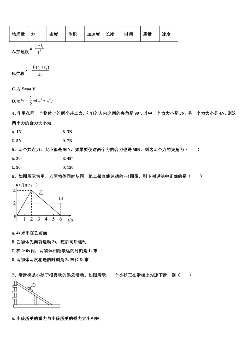 2023届安徽省亳州市三十二中物理高一上期末达标检测模拟试题含解析_第2页