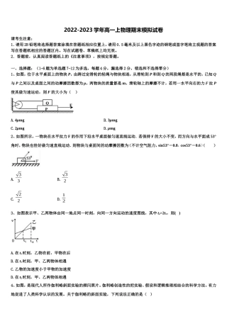2023届辽宁沈阳市郊联体高一物理第一学期期末监测试题含解析