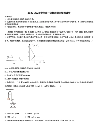 2022年辽宁省沈阳市实验中学物理高一上期末监测试题含解析
