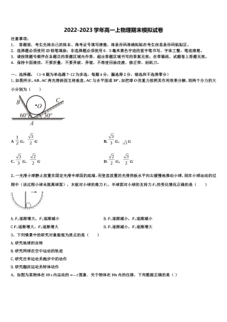 2023届广东省深圳市罗湖区物理高一上期末达标检测模拟试题含解析