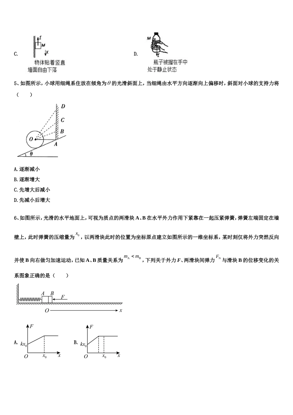 2023届广东省深圳外国语学校物理高一上期末联考模拟试题含解析_第2页