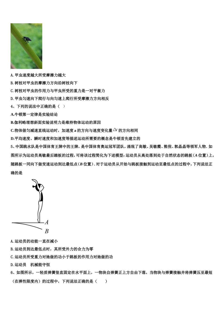 2023届辽宁省凌源市实验中学、凌源二中物理高一上期末统考试题含解析_第2页