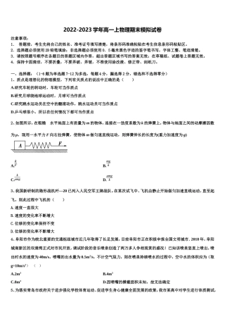 2023届宁夏回族自治区银川市兴庆区宁一中物理高一第一学期期末检测模拟试题含解析