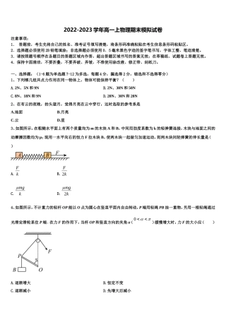 2022年重庆市江津田家炳中学物理高一上期末达标检测模拟试题含解析