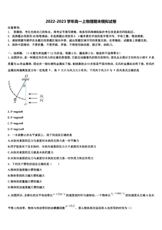 安徽省萧县中学2022-2023学年高一物理第一学期期末综合测试试题含解析
