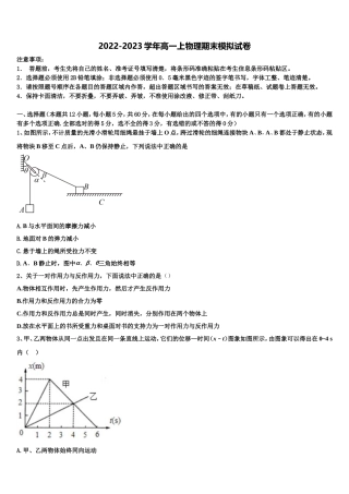 2023届山东省莱山一中物理高一第一学期期末达标检测试题含解析