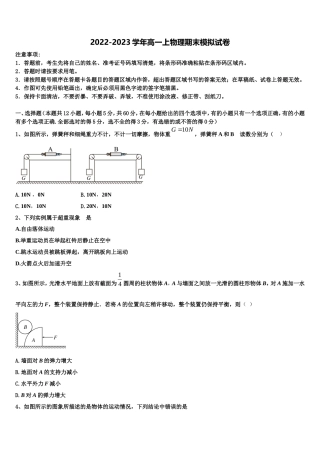 2023届湖北省鄂州市第二中学物理高一第一学期期末综合测试试题含解析