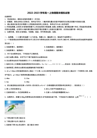 2023届山东省临沂市第十九中新高一物理第一学期期末监测模拟试题含解析
