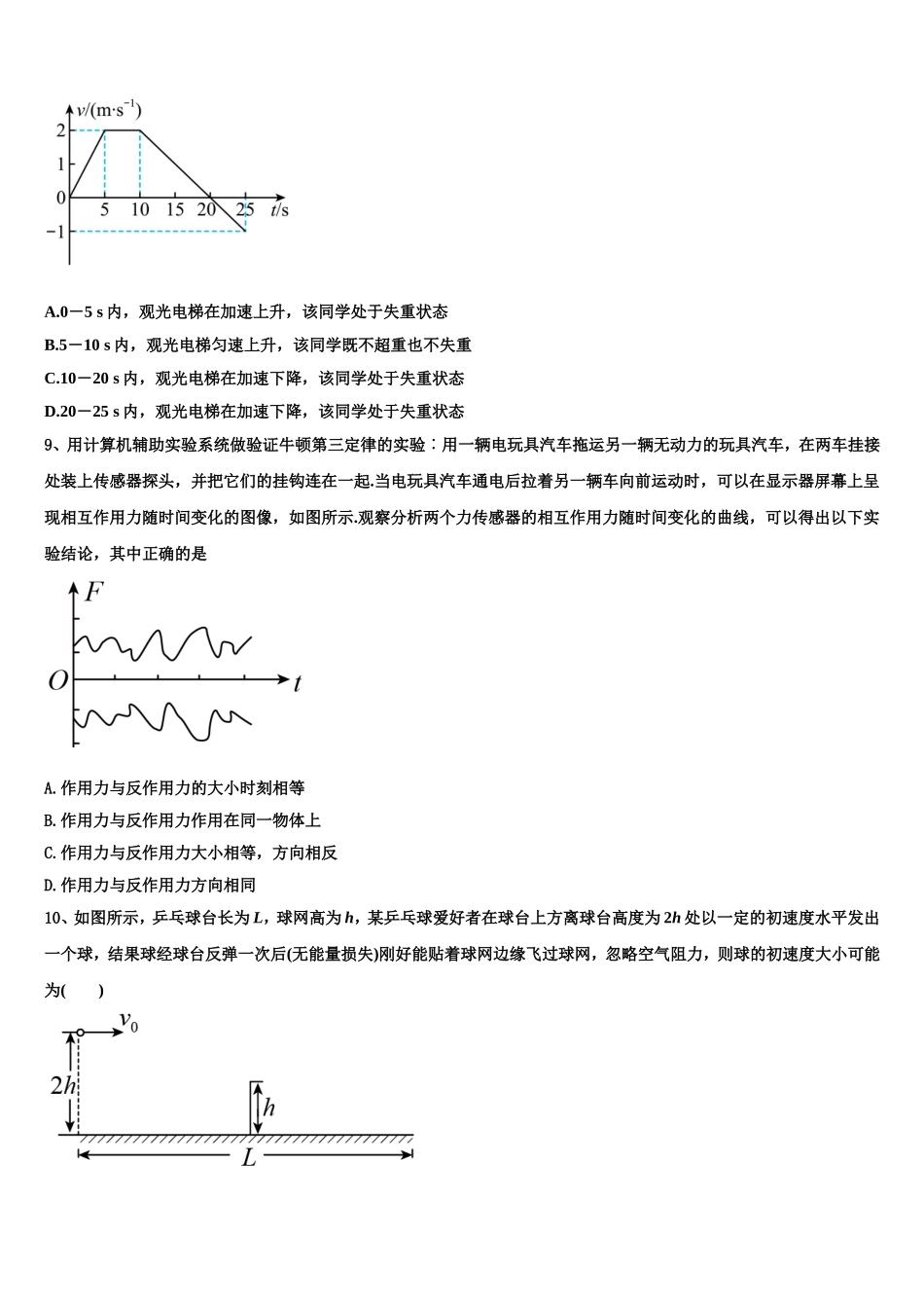 上海大学附属中学2022-2023学年物理高一第一学期期末综合测试试题含解析_第3页