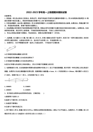 吉林毓文中学2022年高一物理第一学期期末经典模拟试题含解析