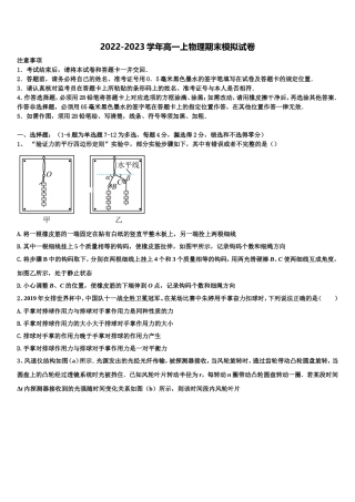 广东省惠阳高级中学2022年物理高一第一学期期末达标检测模拟试题含解析