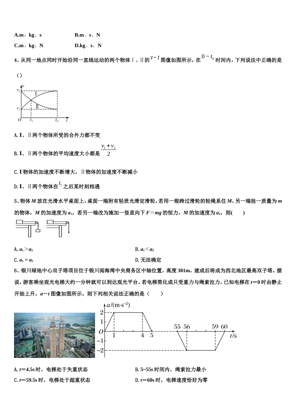 2023届湖南省隆回县物理高一第一学期期末监测试题含解析_第2页