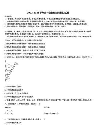 2023届上海市交大附中物理高一第一学期期末质量跟踪监视试题含解析