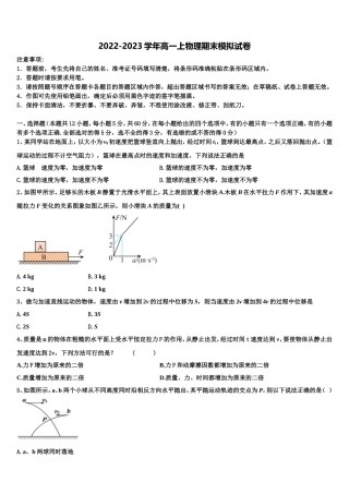 2023届湖南省沅江市第三中学物理高一上期末考试模拟试题含解析