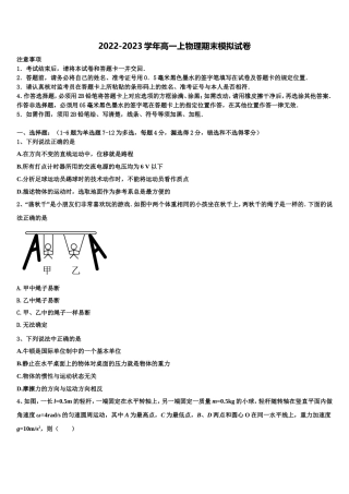 2023届四川省成都市东辰国际学校物理高一上期末经典试题含解析