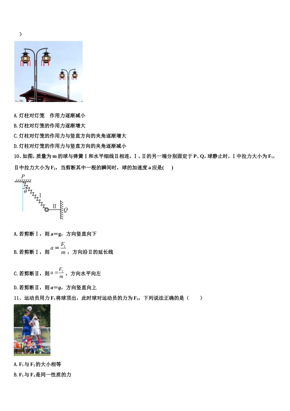 云南省麻栗坡民族中学2022-2023学年物理高一上期末调研模拟试题含解析_第3页