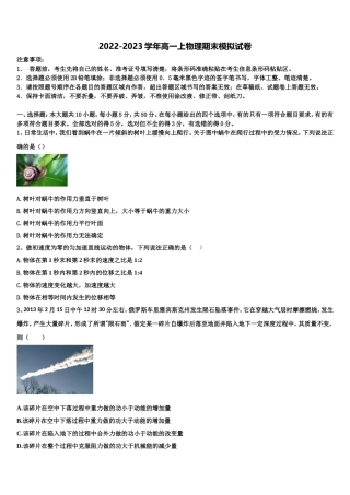 2023届云南省文山西畴县二中高一物理第一学期期末经典模拟试题含解析