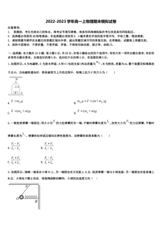 2023届新疆克拉玛依市第十三中学物理高一第一学期期末质量跟踪监视模拟试题含解析