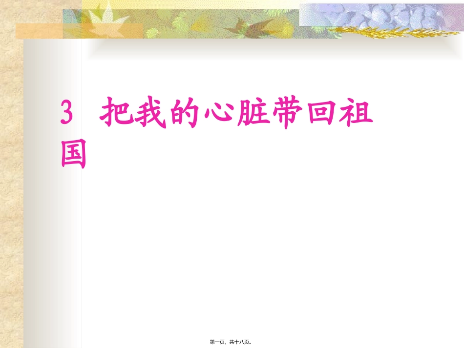 《把我的心脏带回祖国》 培训课件_第1页