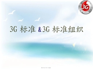 3G标准和3G标准组织 培训教学课件