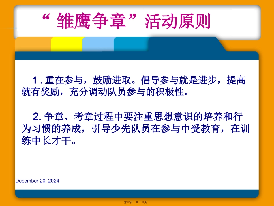“雏鹰争章”活动中队班委会会议课件_第3页
