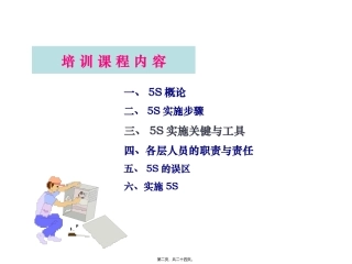5S讲义之三实施的关键与工具课件