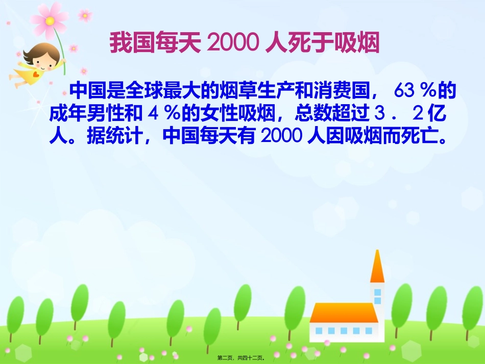 “拒吸第一支烟做不吸烟新一代”主题班会课件_第2页